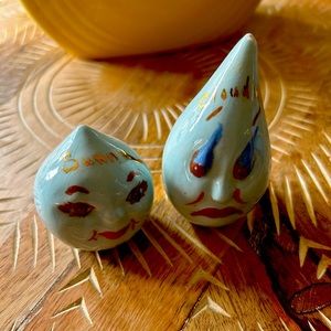 Sunny and Cloudy anthropomorphic salt and pepper shakers